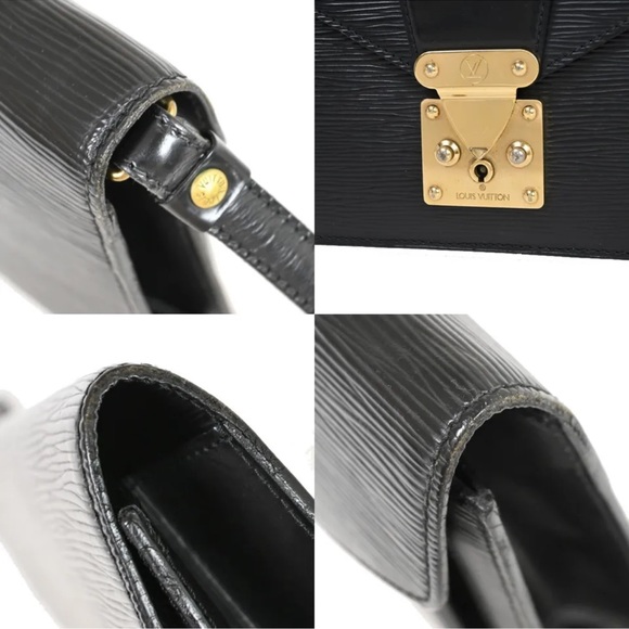 LOUIS VUITTON S-LOCK EPI CLUTCH ON A CHAIN CROSSBODY. - Picture 9 of 15